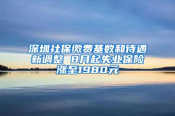 深圳社保缴费基数和待遇新调整 8月起失业保险涨至1980元