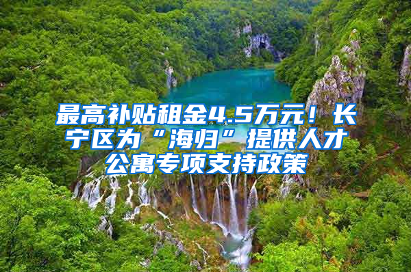 最高补贴租金4.5万元！长宁区为“海归”提供人才公寓专项支持政策