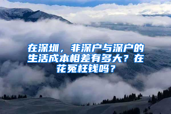 在深圳，非深户与深户的生活成本相差有多大？在花冤枉钱吗？