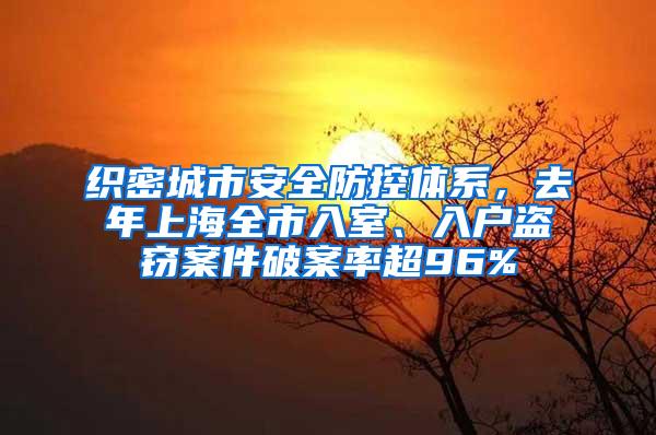 织密城市安全防控体系，去年上海全市入室、入户盗窃案件破案率超96%