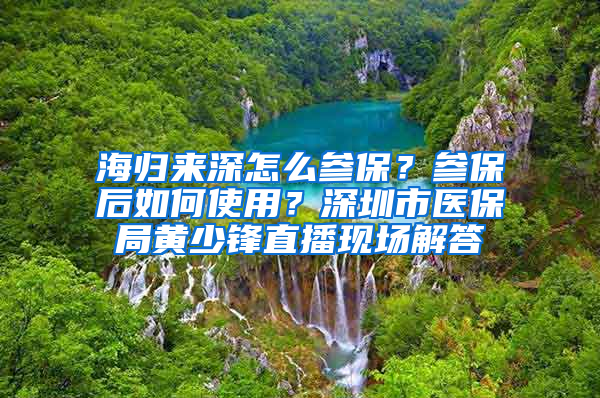 海归来深怎么参保？参保后如何使用？深圳市医保局黄少锋直播现场解答