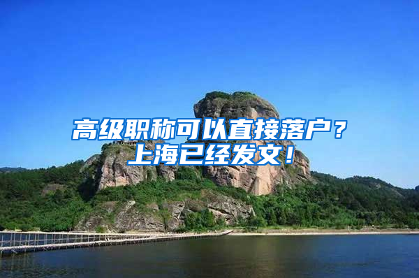 高级职称可以直接落户？上海已经发文！