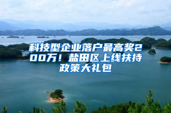 科技型企业落户最高奖200万！盐田区上线扶持政策大礼包