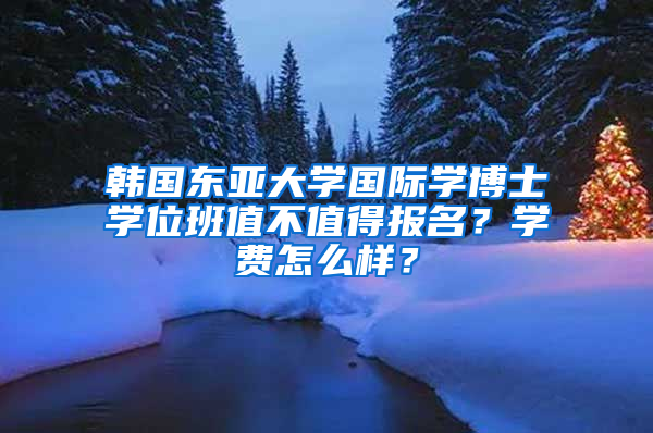 韩国东亚大学国际学博士学位班值不值得报名？学费怎么样？