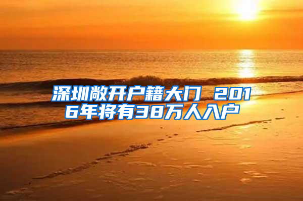 深圳敞开户籍大门 2016年将有38万人入户