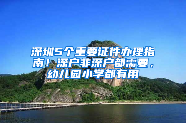 深圳5个重要证件办理指南！深户非深户都需要，幼儿园小学都有用