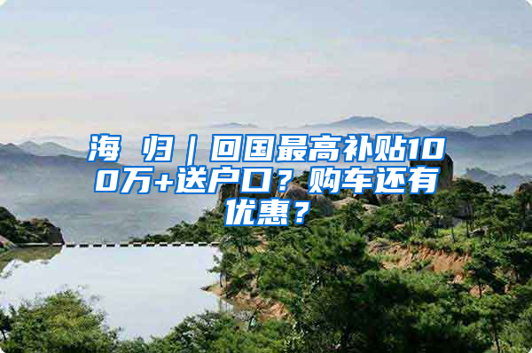 海 归｜回国最高补贴100万+送户口？购车还有优惠？