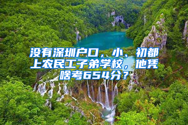 没有深圳户口，小、初都上农民工子弟学校，他凭啥考654分？