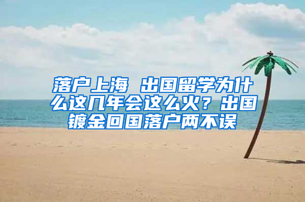 落户上海 出国留学为什么这几年会这么火？出国镀金回国落户两不误