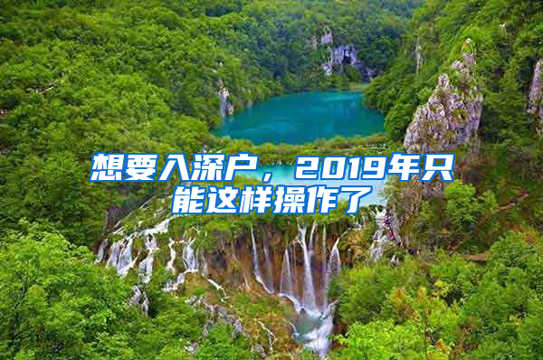 想要入深户，2019年只能这样操作了