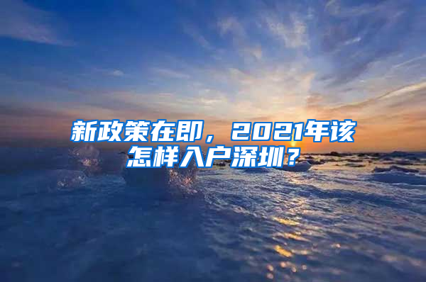 新政策在即，2021年该怎样入户深圳？