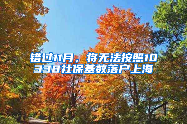 错过11月，将无法按照10338社保基数落户上海