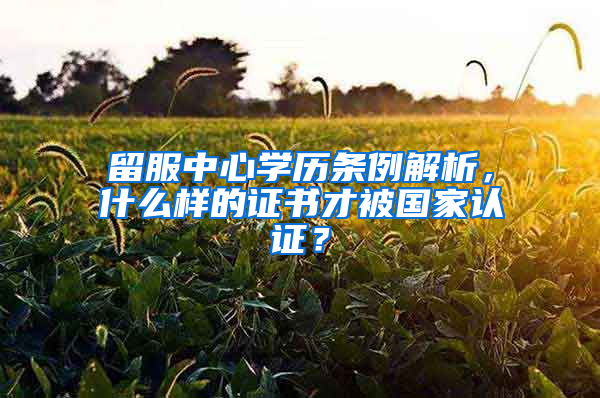 留服中心学历条例解析，什么样的证书才被国家认证？