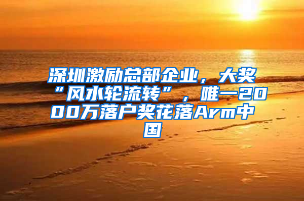 深圳激励总部企业，大奖“风水轮流转”，唯一2000万落户奖花落Arm中国