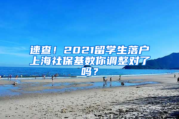 速查！2021留学生落户上海社保基数你调整对了吗？