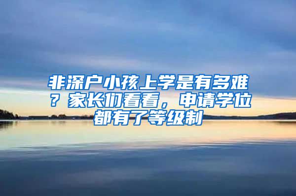 非深户小孩上学是有多难？家长们看看，申请学位都有了等级制