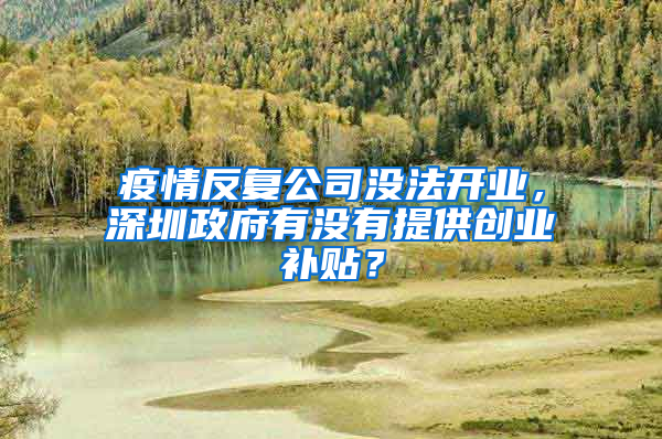 疫情反复公司没法开业，深圳政府有没有提供创业补贴？