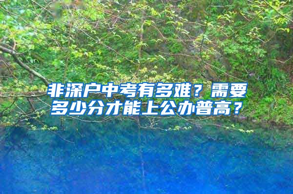 非深户中考有多难？需要多少分才能上公办普高？