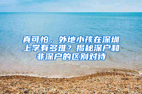 真可怕，外地小孩在深圳上学有多难？揭秘深户和非深户的区别对待