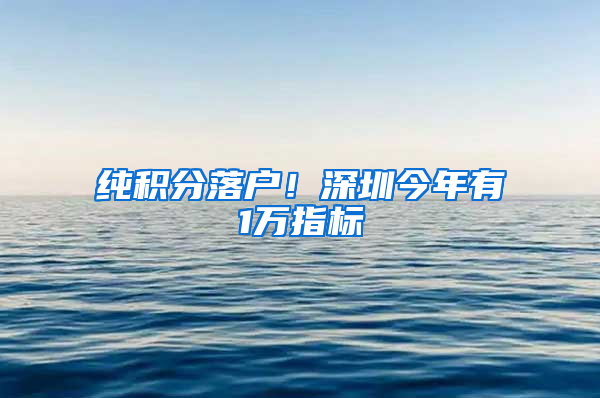 纯积分落户！深圳今年有1万指标