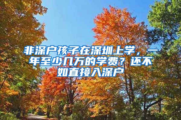 非深户孩子在深圳上学，一年至少几万的学费？还不如直接入深户