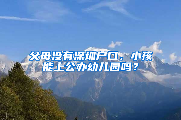 父母没有深圳户口，小孩能上公办幼儿园吗？