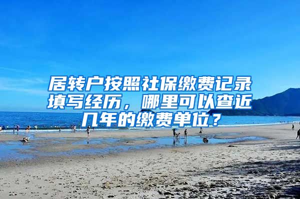 居转户按照社保缴费记录填写经历，哪里可以查近几年的缴费单位？