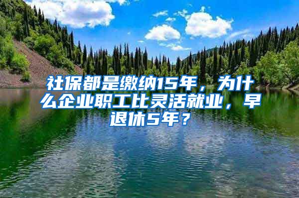 社保都是缴纳15年，为什么企业职工比灵活就业，早退休5年？