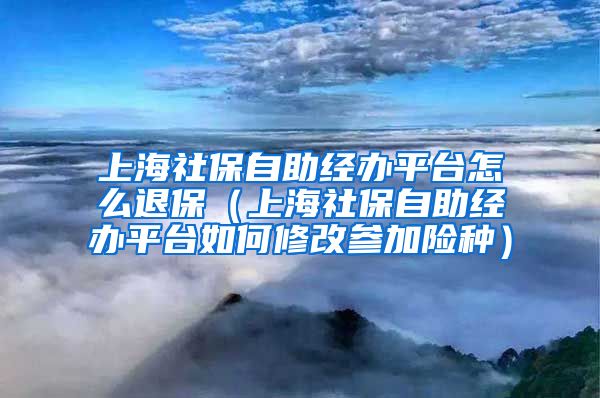 上海社保自助经办平台怎么退保（上海社保自助经办平台如何修改参加险种）