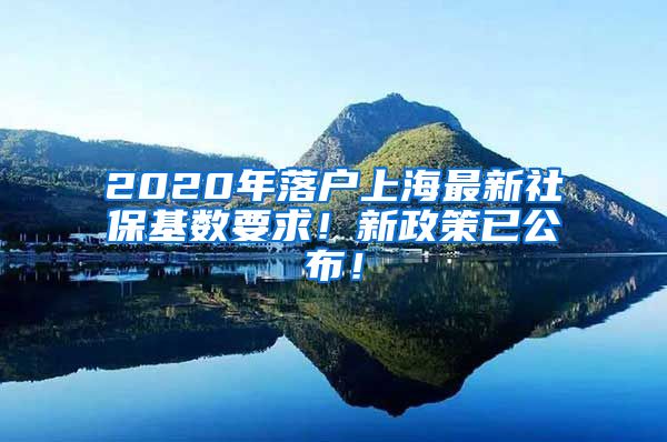 2020年落户上海最新社保基数要求！新政策已公布！