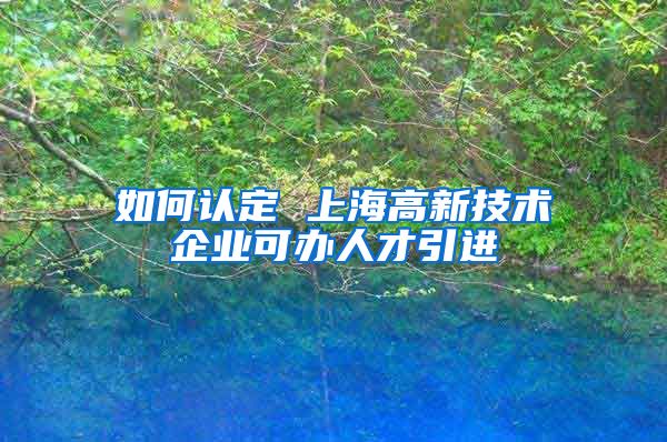 如何认定 上海高新技术企业可办人才引进