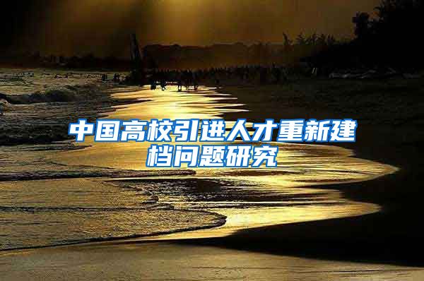 中国高校引进人才重新建档问题研究