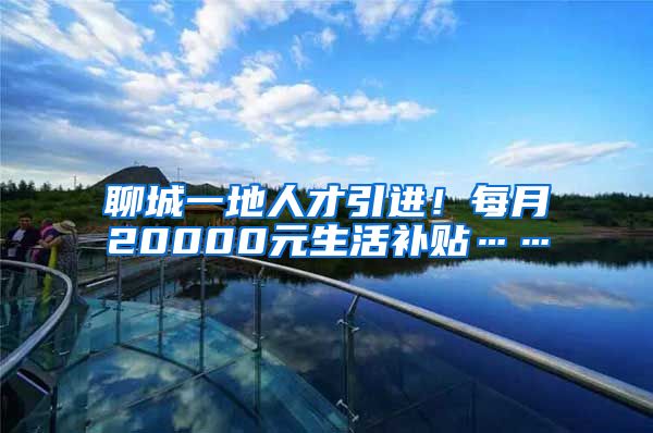 聊城一地人才引进！每月20000元生活补贴……