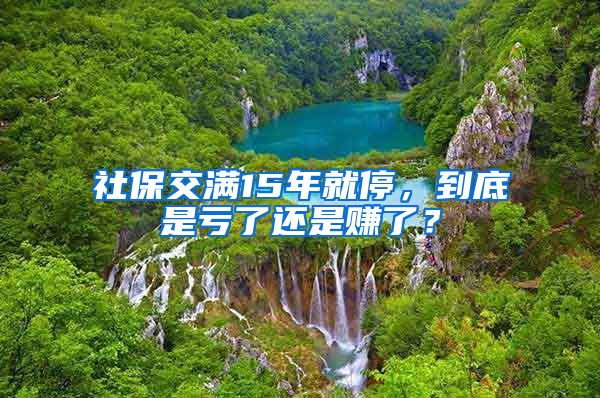 社保交满15年就停，到底是亏了还是赚了？