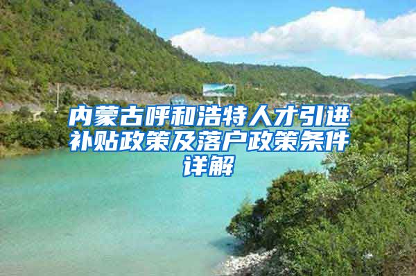 内蒙古呼和浩特人才引进补贴政策及落户政策条件详解