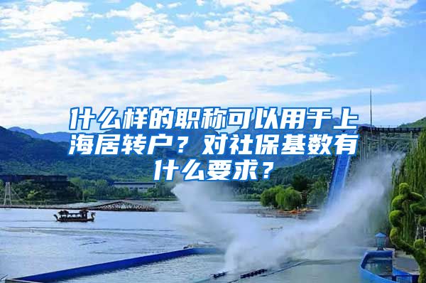 什么样的职称可以用于上海居转户？对社保基数有什么要求？