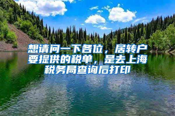 想请问一下各位，居转户要提供的税单，是去上海税务局查询后打印