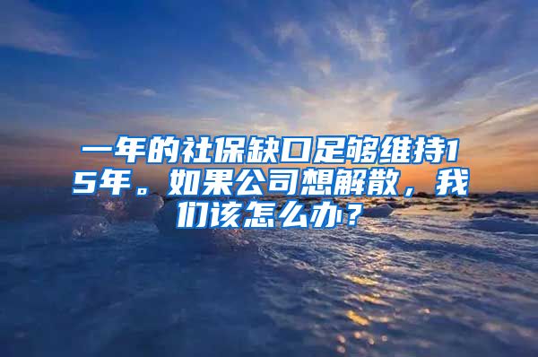 一年的社保缺口足够维持15年。如果公司想解散，我们该怎么办？