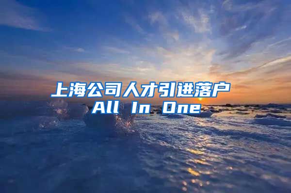 上海公司人才引进落户 All In One