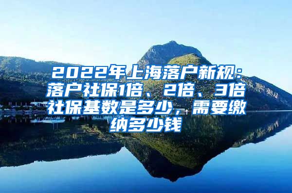 2022年上海落户新规：落户社保1倍、2倍、3倍社保基数是多少，需要缴纳多少钱