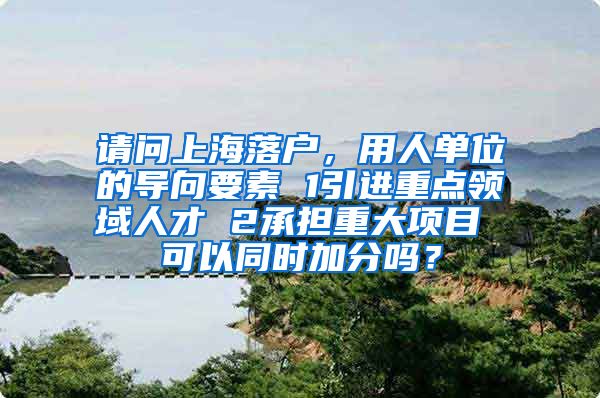 请问上海落户，用人单位的导向要素 1引进重点领域人才 2承担重大项目 可以同时加分吗？