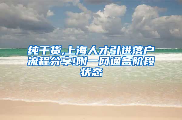 纯干货,上海人才引进落户流程分享!附一网通各阶段状态