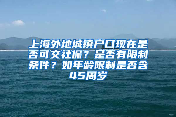 上海外地城镇户口现在是否可交社保？是否有限制条件？如年龄限制是否含45周岁