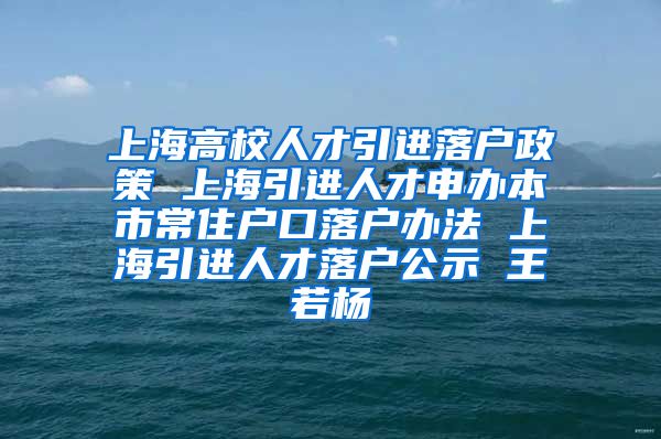 上海高校人才引进落户政策 上海引进人才申办本市常住户口落户办法 上海引进人才落户公示 王若杨