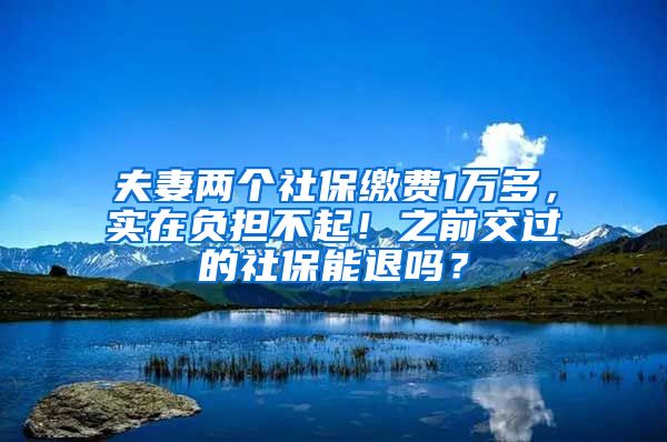 夫妻两个社保缴费1万多，实在负担不起！之前交过的社保能退吗？