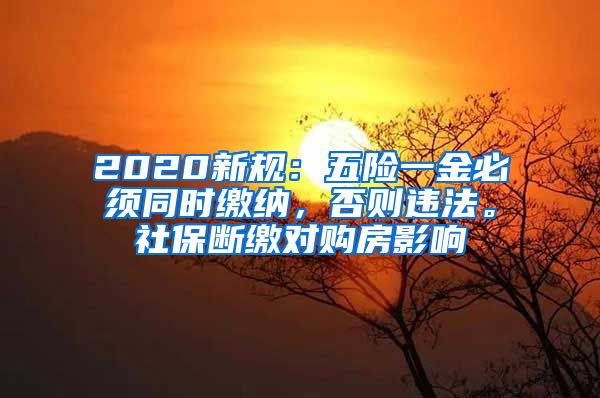 2020新规：五险一金必须同时缴纳，否则违法。社保断缴对购房影响