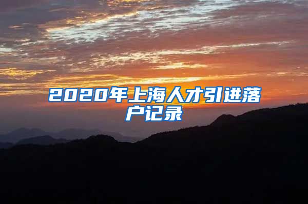 2020年上海人才引进落户记录