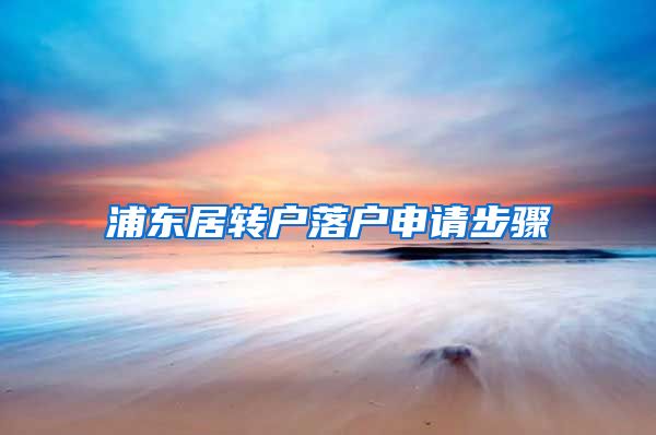 浦东居转户落户申请步骤