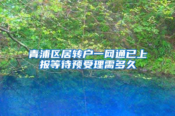 青浦区居转户一网通已上报等待预受理需多久