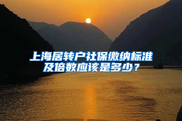 上海居转户社保缴纳标准及倍数应该是多少？